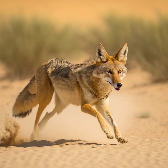 Coyote dans le désert.