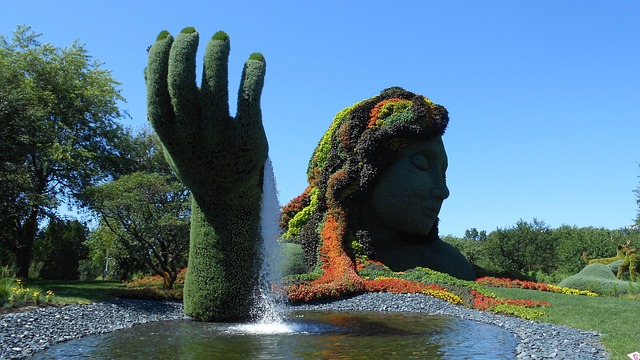 Sculpture végétale au jardin botanique de Montréal