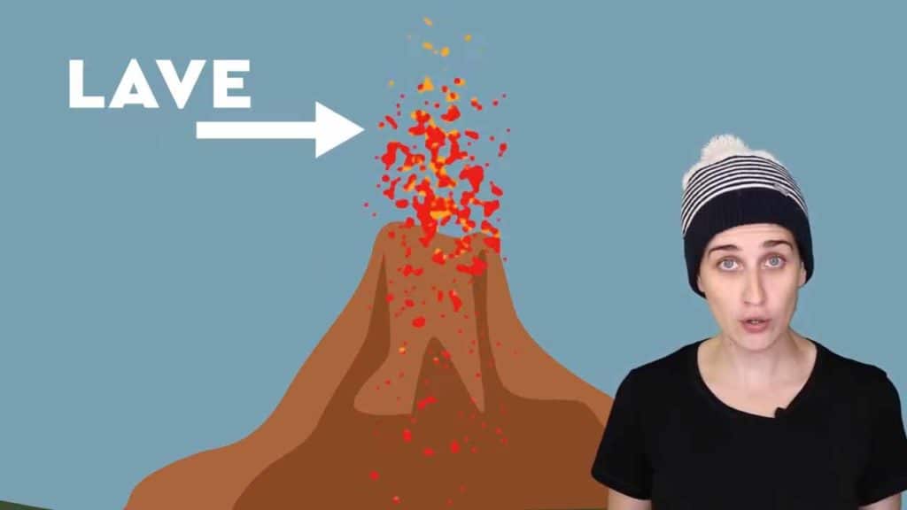 Illustration d'une éruption volcanique avec de la lave